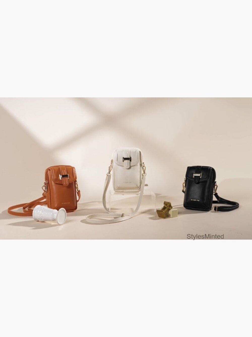 Small Vegan Leather Crossbody Bag with RFID Phone Pocket - Picture 7 of 7